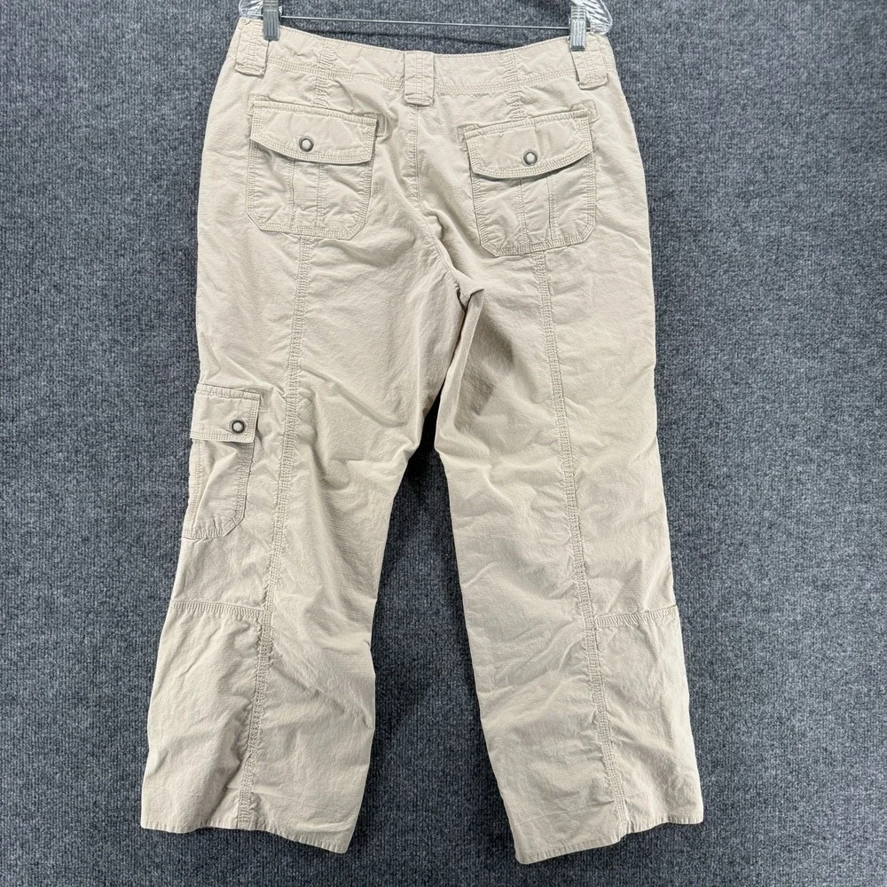 Eddie Bauer Womens Pants Petite 14 Cream Vashon Fit‎ Cargo Straight Crop Hiking